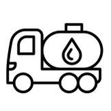 Camión cisterna con un símbolo de gota en el tanque.
