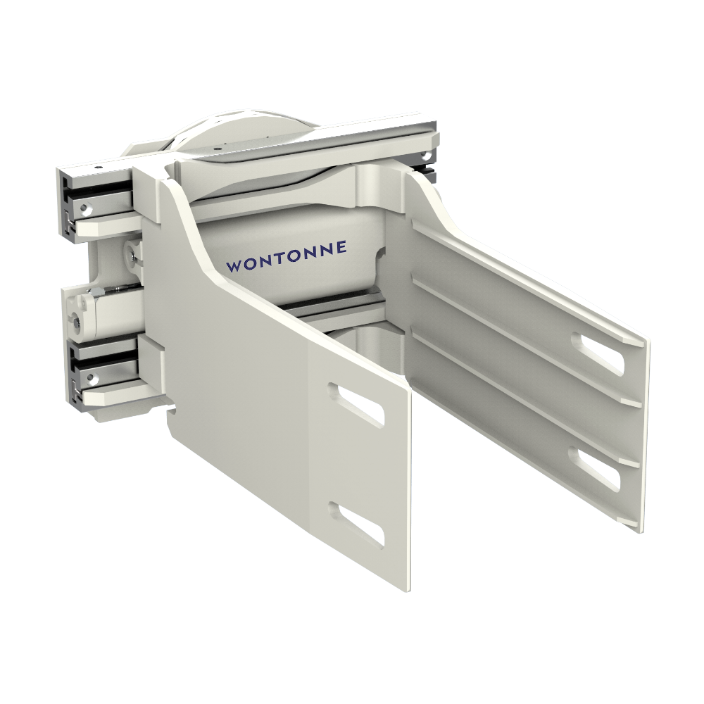 Eine weiße Papierklammer mit dem Wort Wontonne darauf.