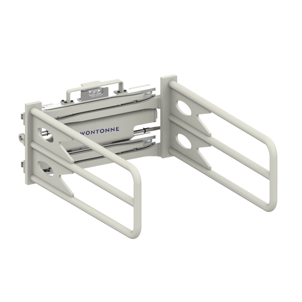 Eine weiße Klammer mit dem Wort Wontonne darauf