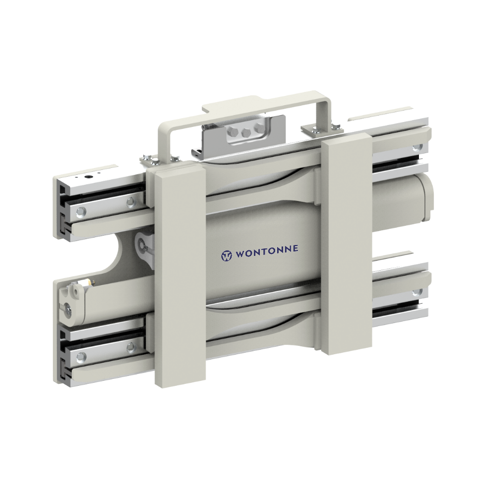 Ein Bild eines Gabelstapleraufsatzes auf weißem Hintergrund.