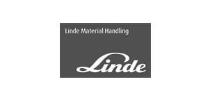 Ein schwarz-weißes Logo für Linde Material Handling.