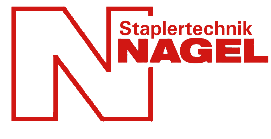 Ein rotes Logo für eine Firma namens Staplertechnik Nagel