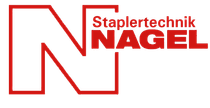 Ein rotes Logo für eine Firma namens Staplertechnik Nagel