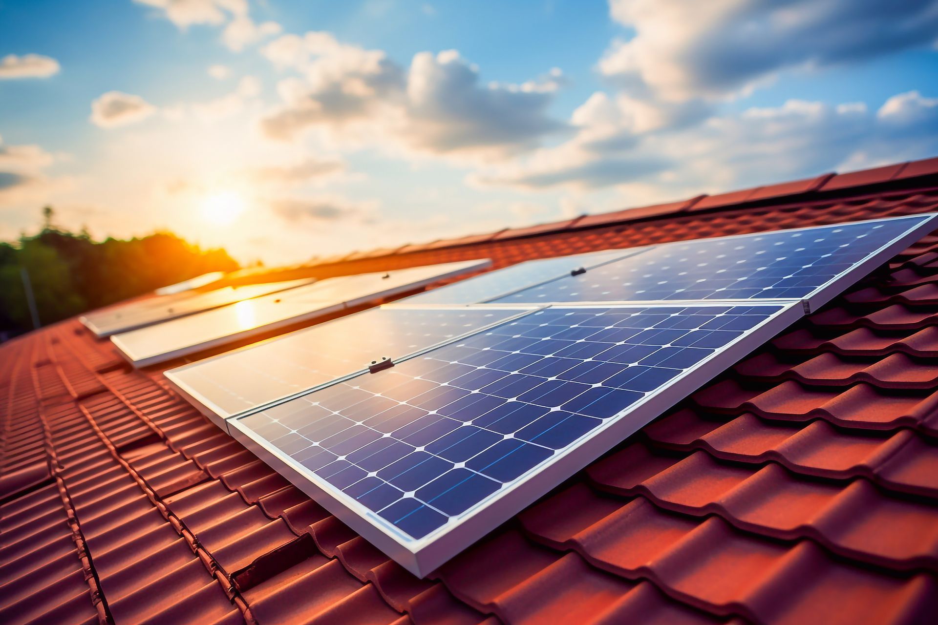 Panneaux photovoltaïques sur une toiture