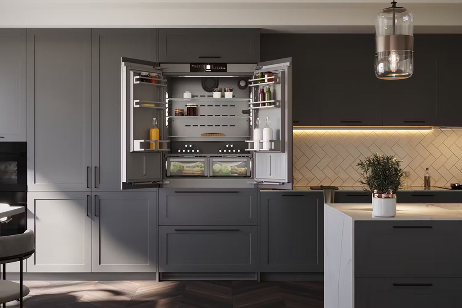 Frigo avec bacs de congélatation et double-portes