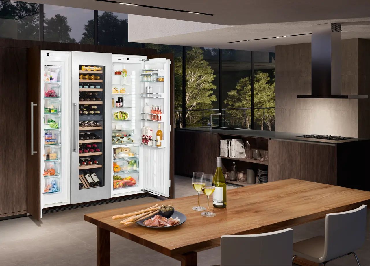 Grand frigo avec cave à vin