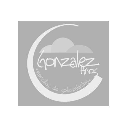 Un logotipo gris y blanco para González Años.
