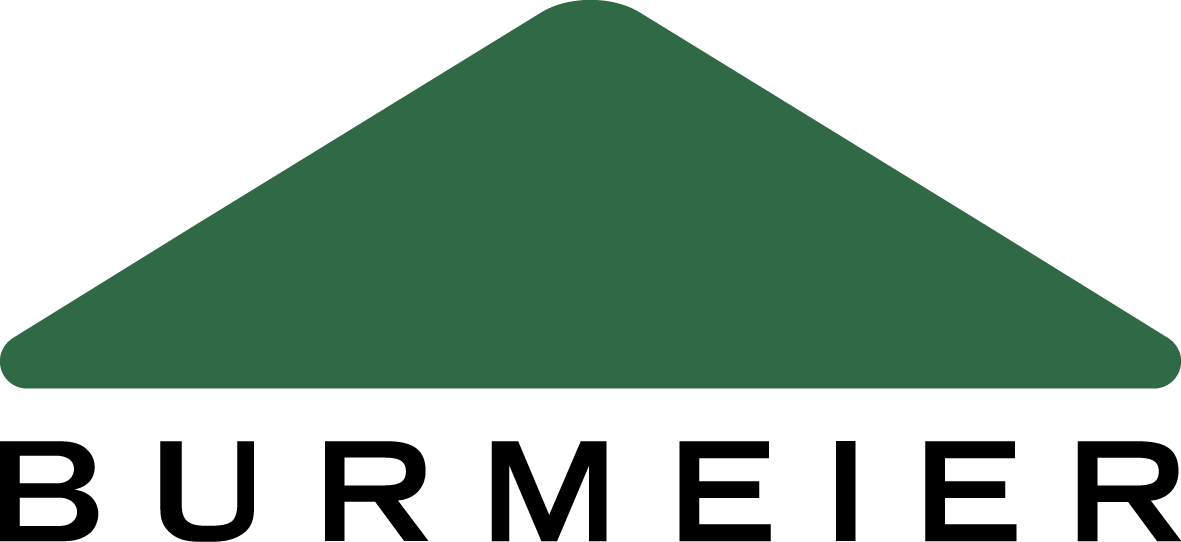 Ein grünes Dreieck mit dem Wort Burmeier darauf.