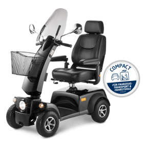 Ein schwarzer Rollstuhl