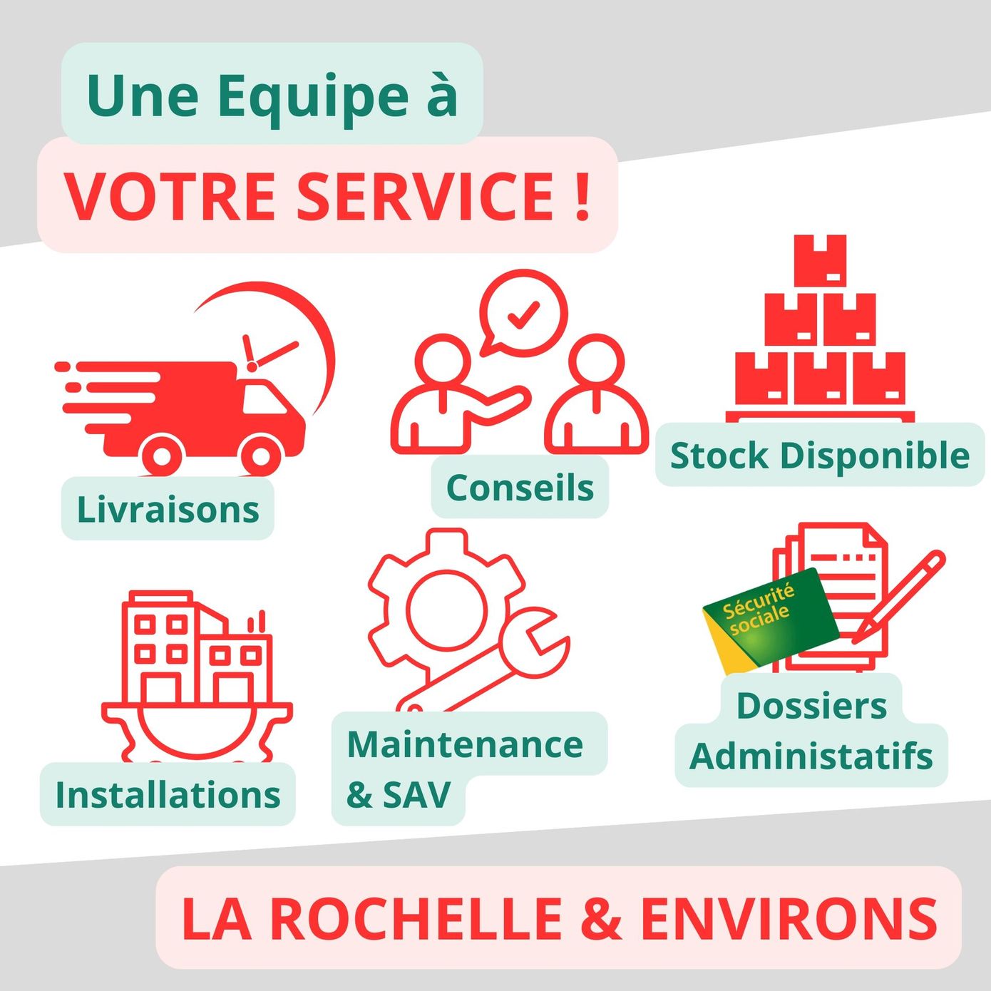 Materiel medical reparation sav maintenance entretien la rochelle rochefort marans rochefort