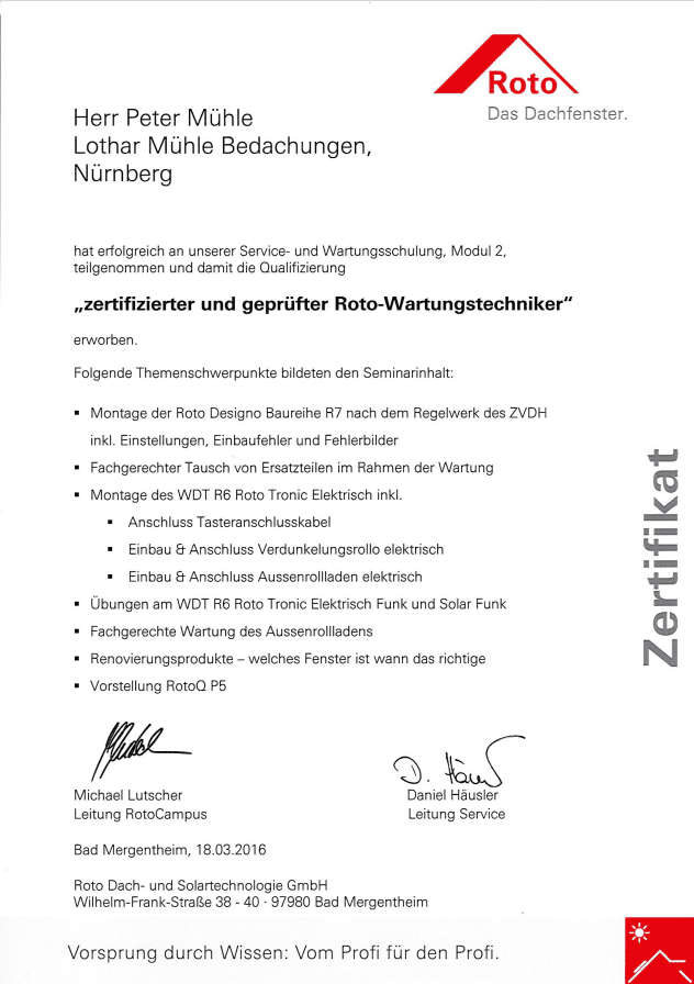 Roto Wartungstechniker