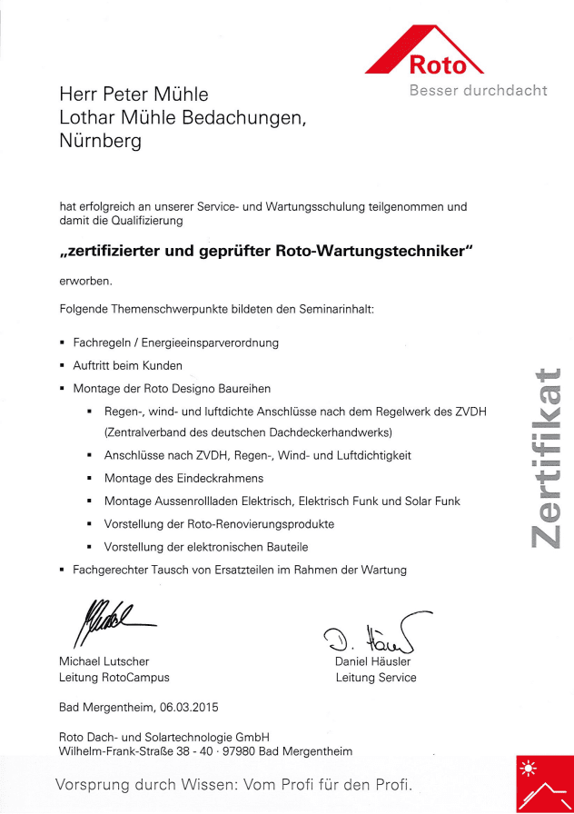 Roto Wartungstechniker