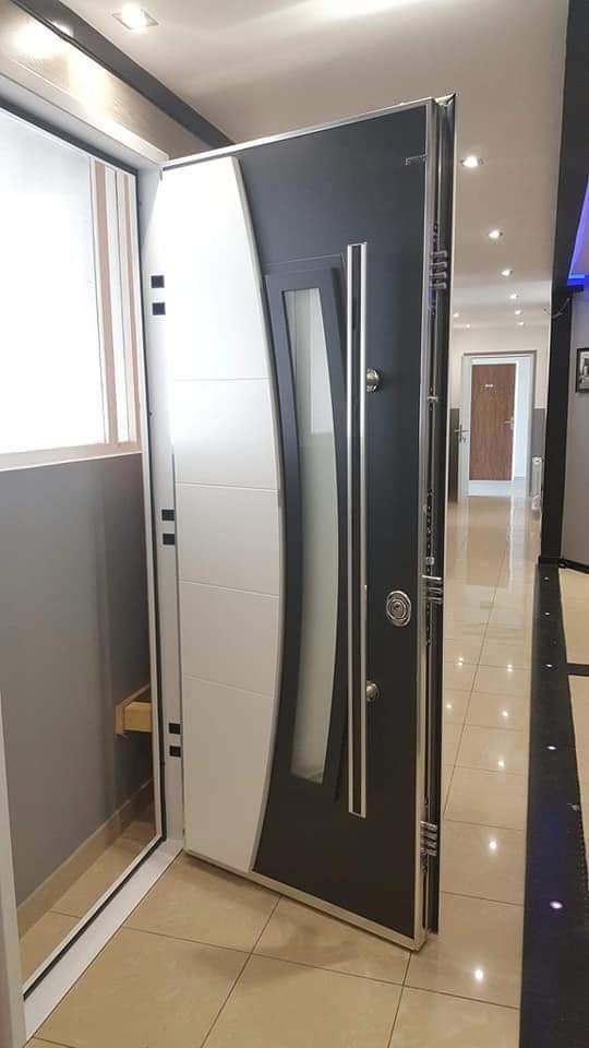 Porte blindée bicolore