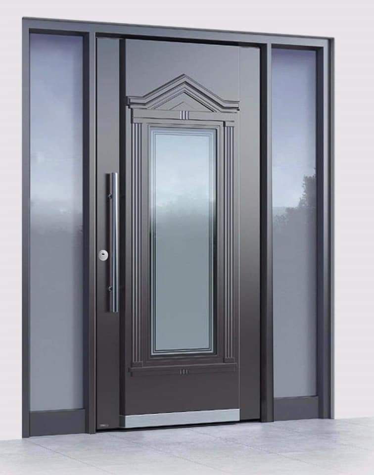 Porte d'entrée avec une partie vitrage