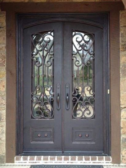 Porte double avec vitrage