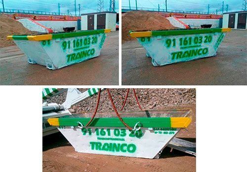 Tres imágenes de un contenedor de basura que dice