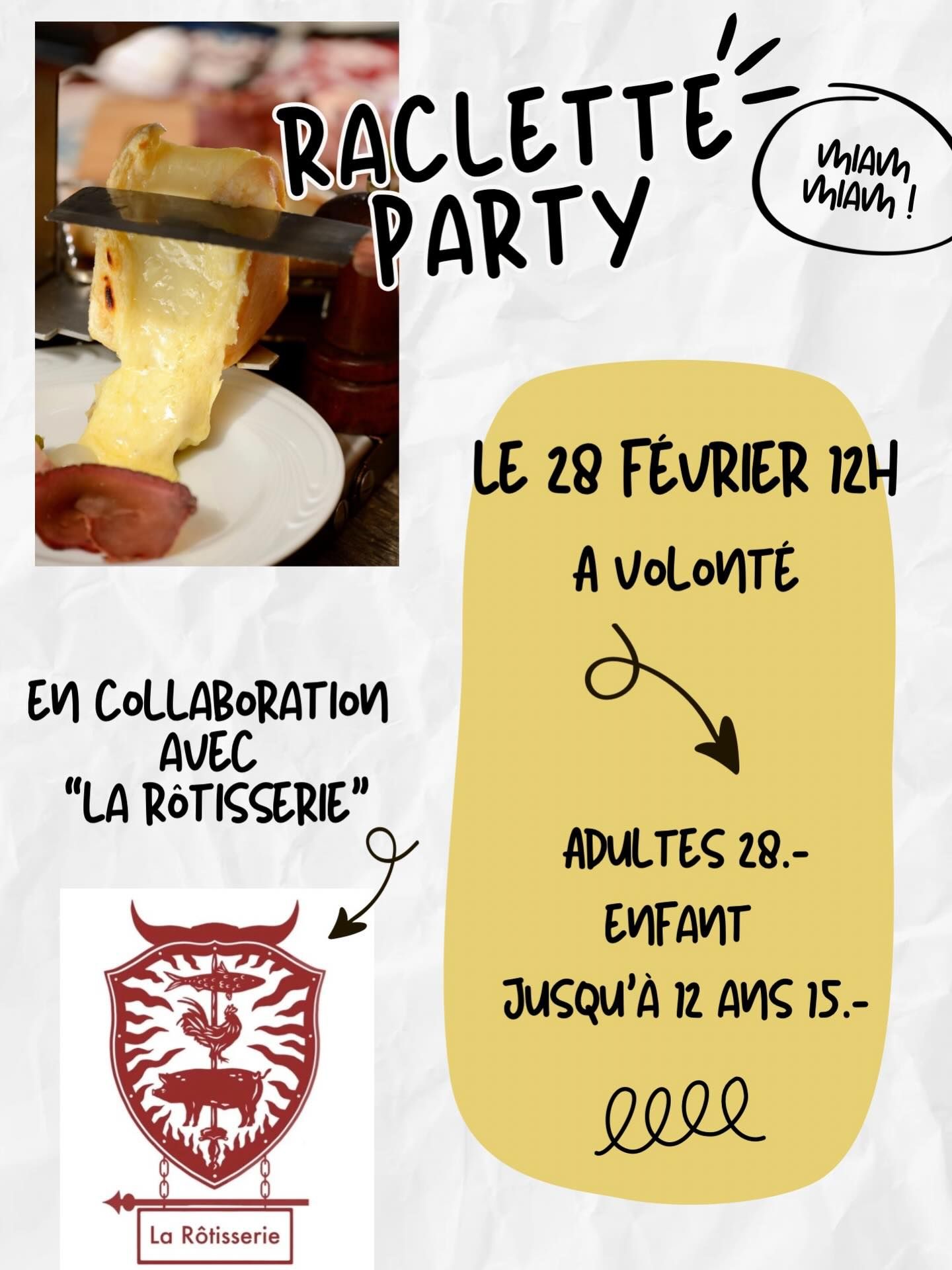 Flyer pour une soirée raclette - restaurant du port chevroux