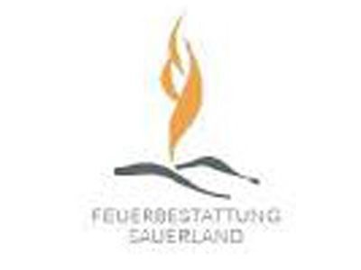 Ein Logo für das Rhein-Taunus-Krematorium mit einer Flamme in der Mitte.