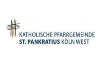 Ein Logo für eine katholische Kirche mit einem Kreuz darauf.