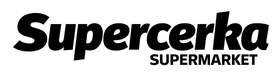 Logotipo del supermercado Supercerka en texto negro sobre fondo blanco.