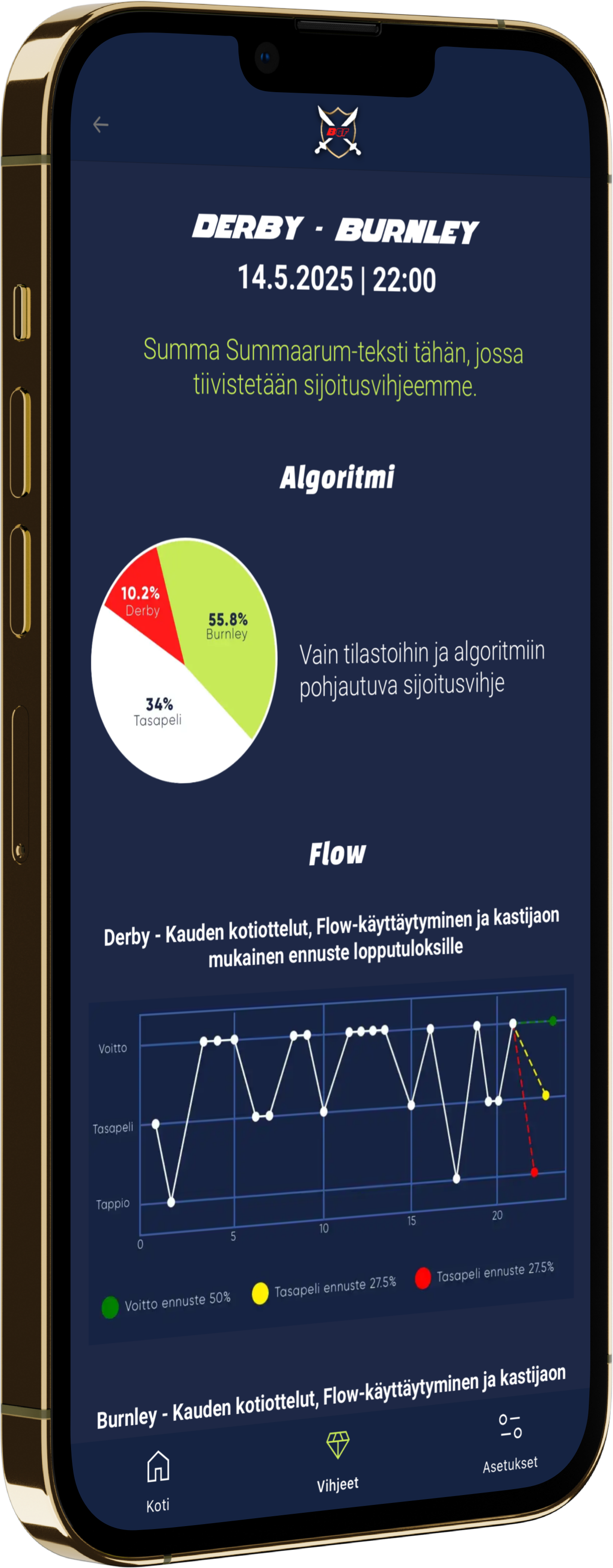 Puhelimen mockup kuva jossa applikaatio