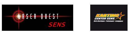 Logo des deux enseignes Laser Quest et Karting Center Sens