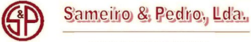 Logo of "Sameiro & Pedro, Lda.". Contains "S & P" within a burgundy circle.