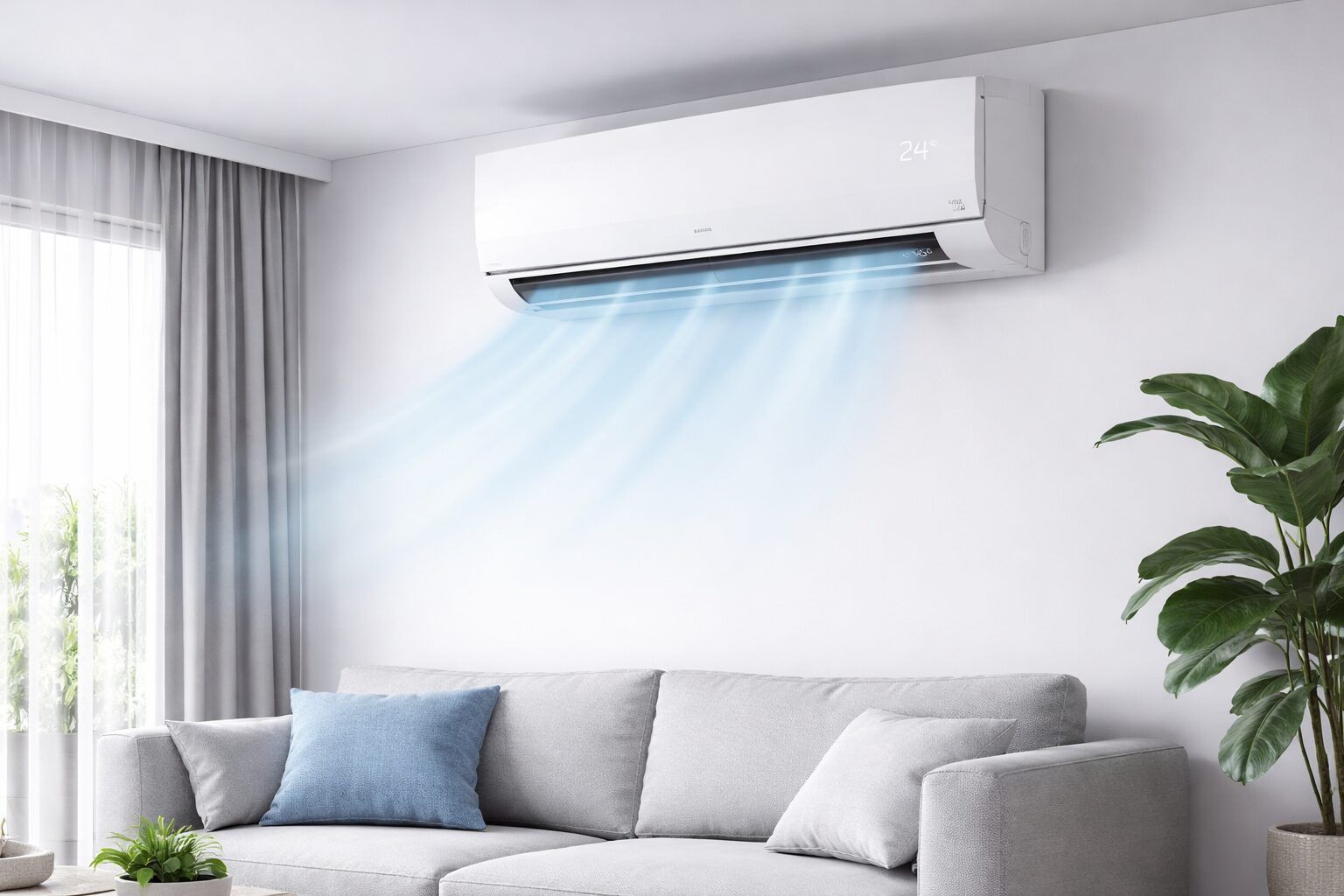 Réglage manuel d'un thermostat numérique fixé au mur, à côté d'un autre affichage de température.