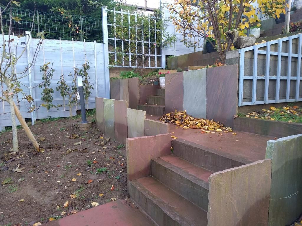 Escalier extérieur maçonné par 2 L Paysage