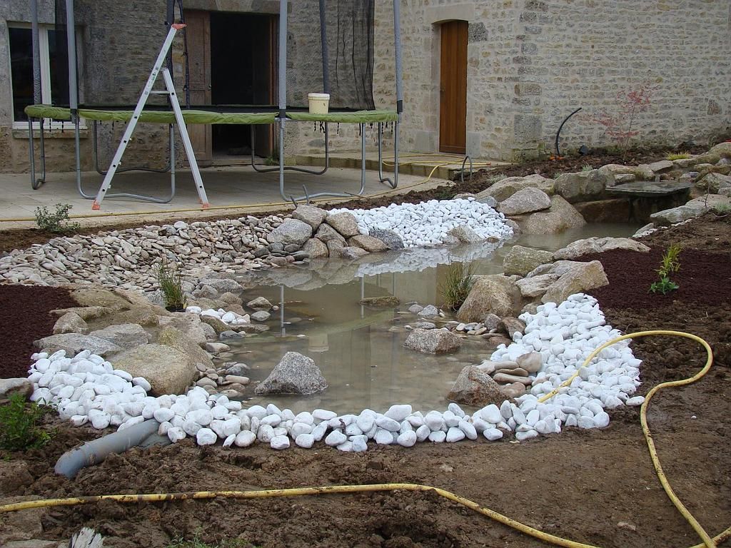 Création de bassin, travaux en cours