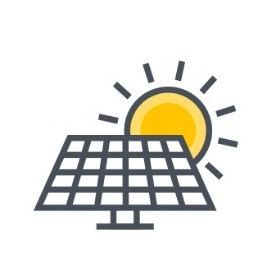 Panel solar con el sol brillando, simbolizando la energía solar.