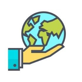 Mano sosteniendo un globo terráqueo, enfatizando la responsabilidad o el cuidado global.