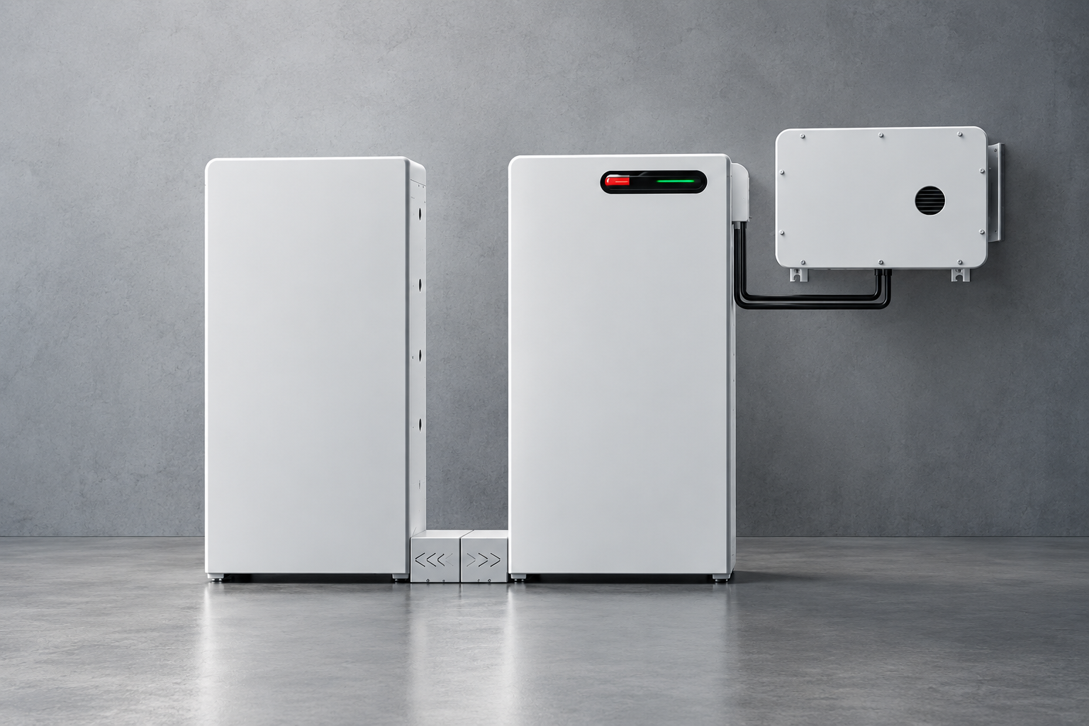 Unidad de almacenamiento de batería Tesla Powerwall blanca.