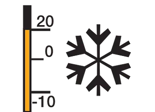 Un floc de neu és al costat d'un termòmetre que marca que fa -10 graus Celsius.