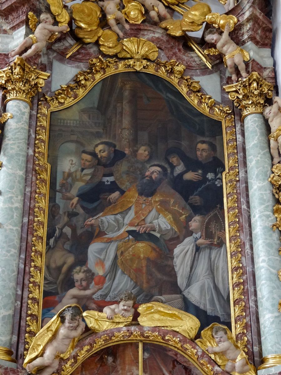 Altargemälde mit Hl. Augustinus umgeben von anderen Heiligen