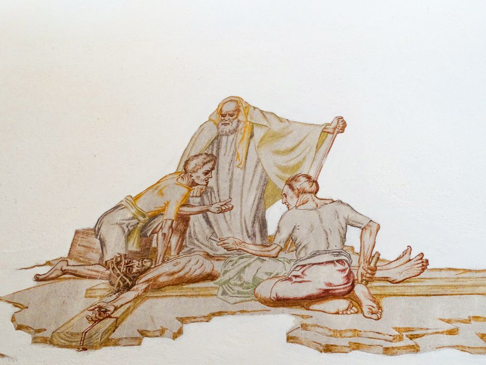 11. Station: Jesus wird an das Kreuz genagelt