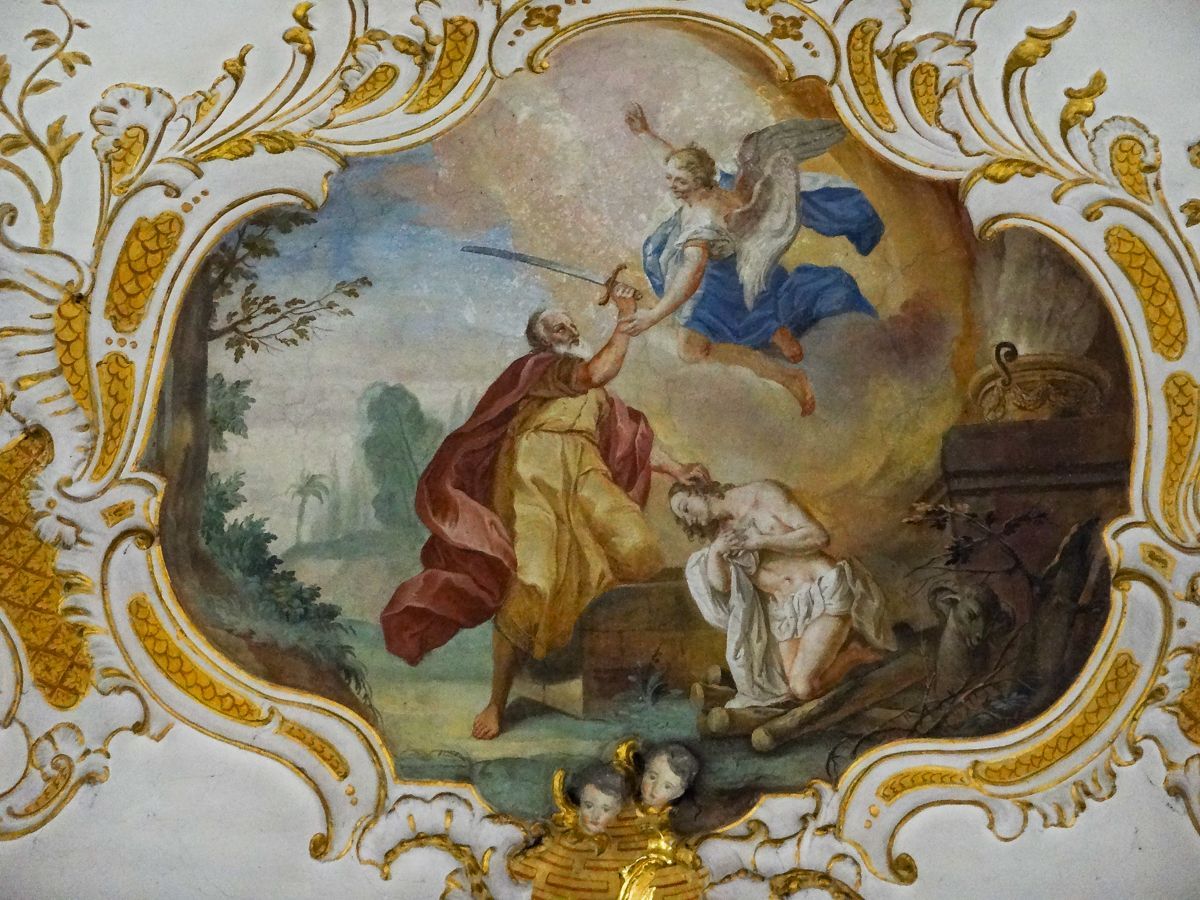 Deckenfresko von Johann B. Enderle: Szene aus dem Alten Testament 