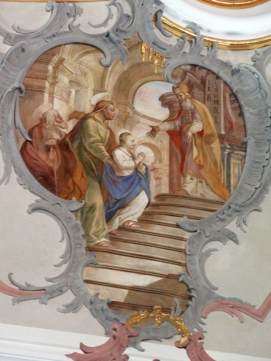 Maria wird von ihren Eltern in den Tempel gebracht