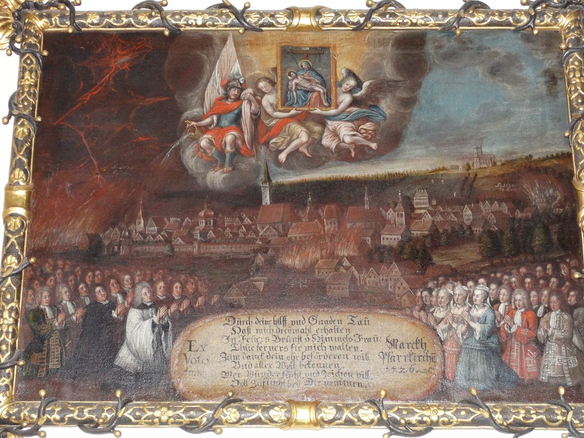 Dankvotivbild für Errettung von einem Brand 1726