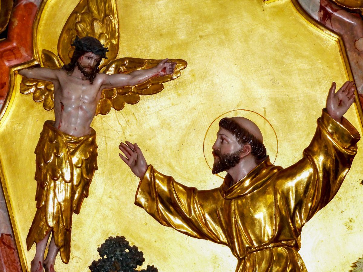 Hl. Franziskus empfängt die Stigmata durch Christus auf dem Berg Alverna