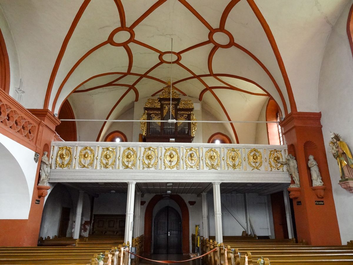 Blick ins Gewölbe und zur Barockorgel