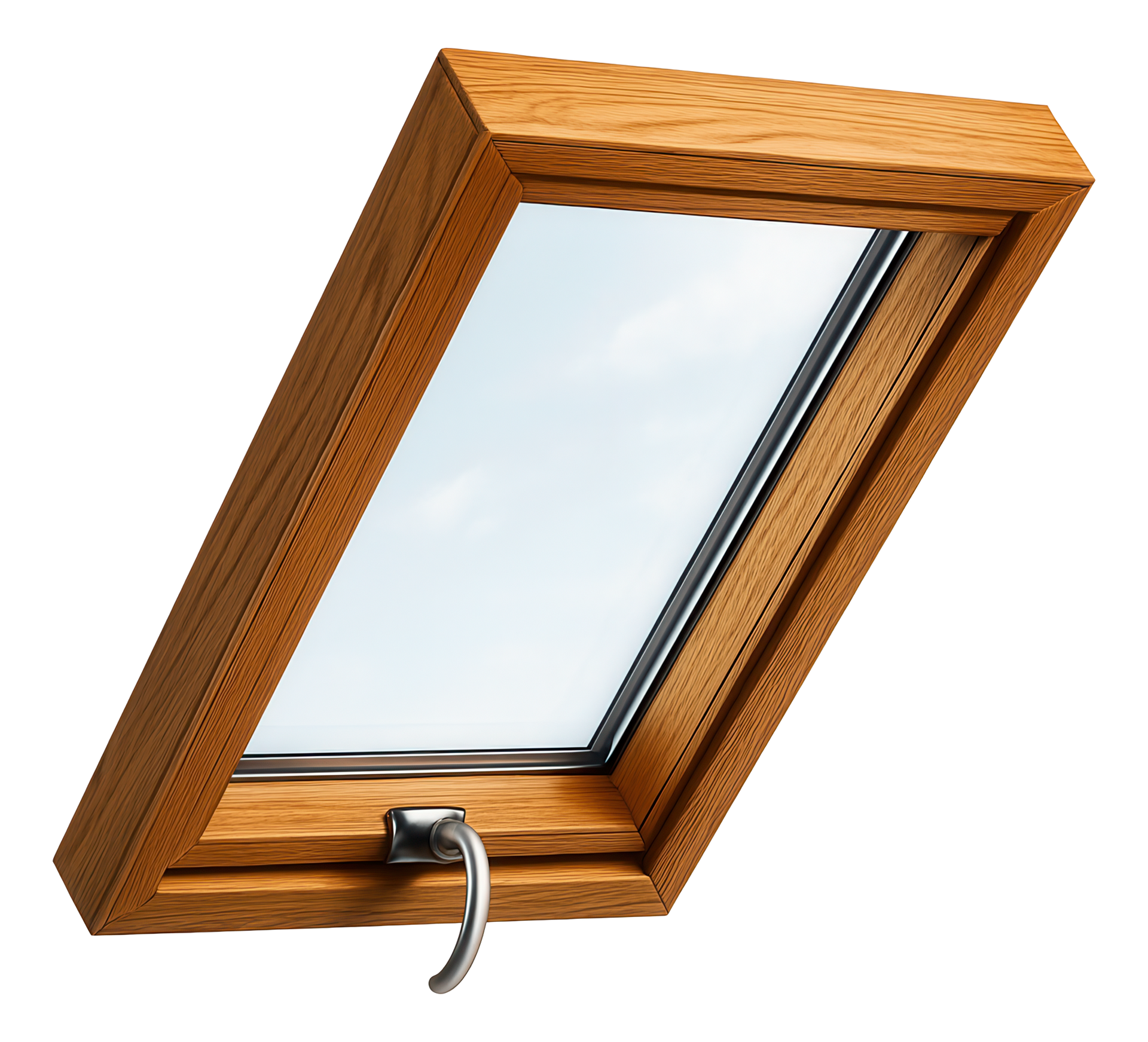 Fenêtre de toit en bois.