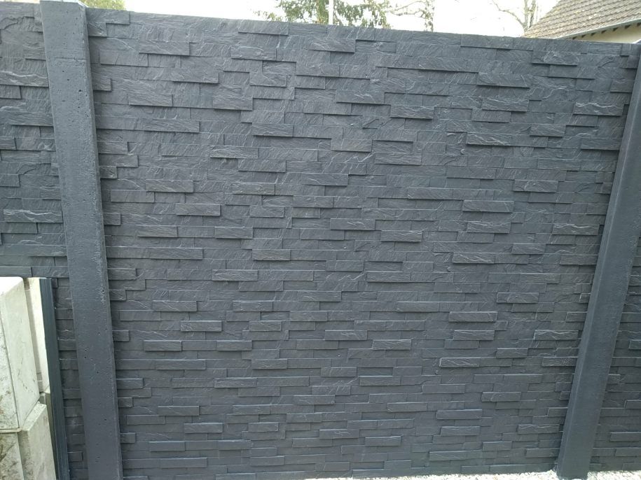 Clôture effet pierre grise