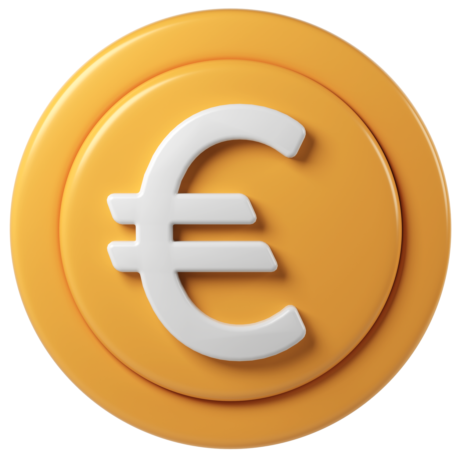Une pièce d'or avec le symbole de l'euro au milieu.