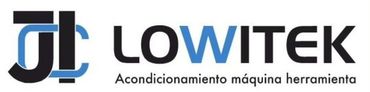 El logotipo de Lowtek es azul y negro.