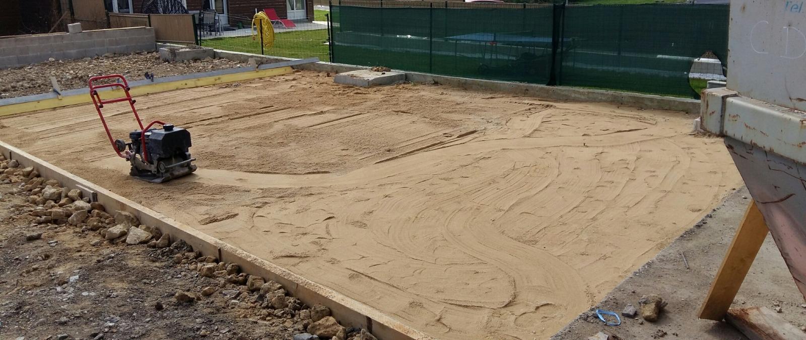 RADIER BETON réalisation et compactage de la forme