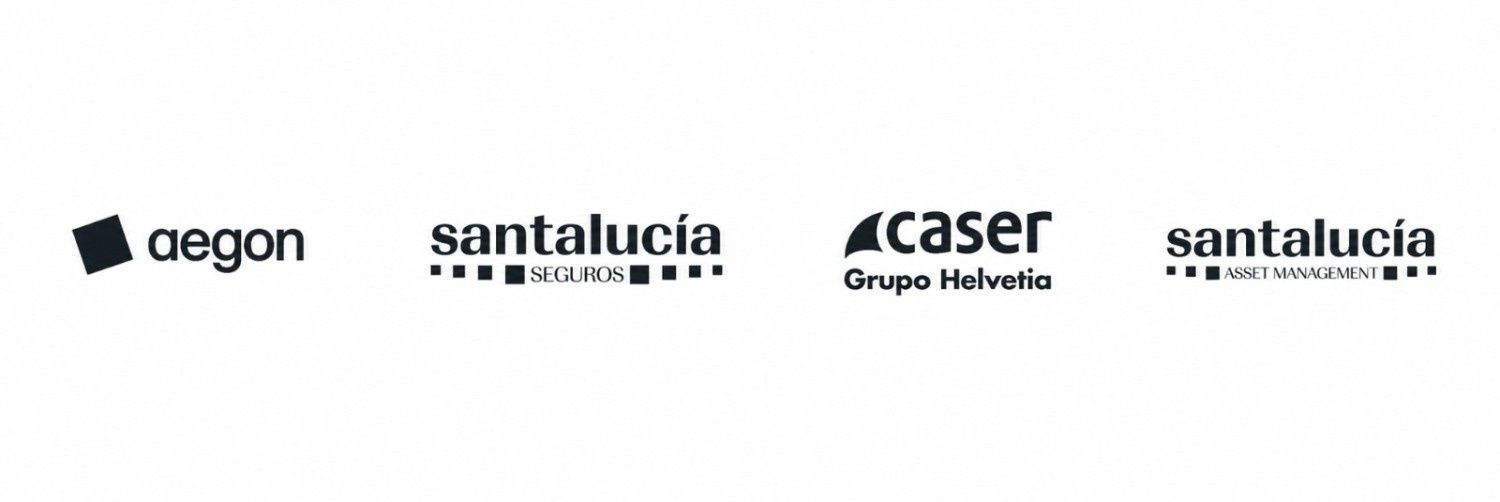 Logotipos de Aegon, Santalucía, Caser y Santalucía Grupo Helvetia sobre fondo blanco