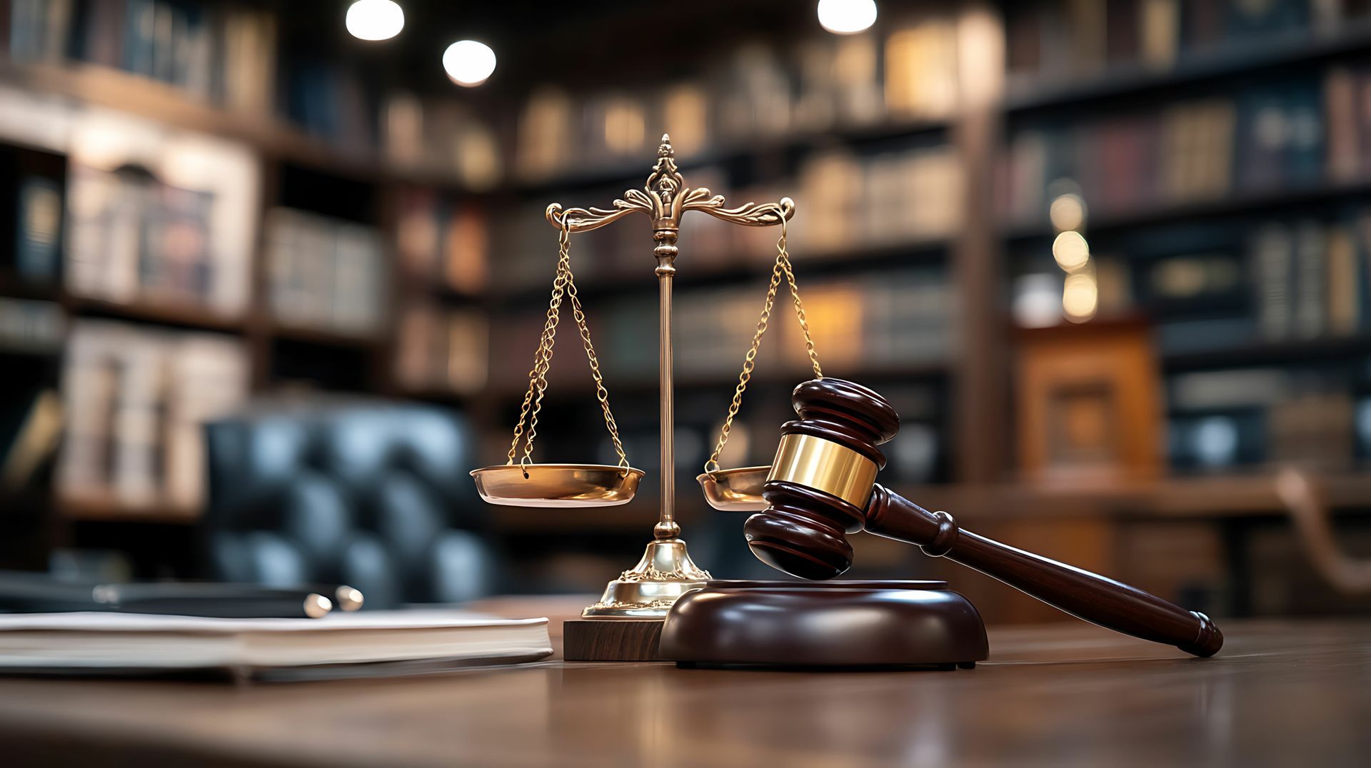 Le symbole de la justice et un marteau de justice.