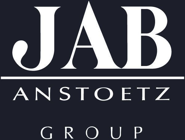 Ein schwarz-weißes Logo für die Jab Anstoetz Group