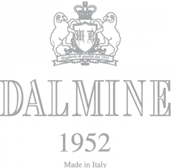 Logo Dalmine : texte « DALMINE » au-dessus de « 1952 » et « Fabriqué en Italie », avec un blason orné de béliers.
